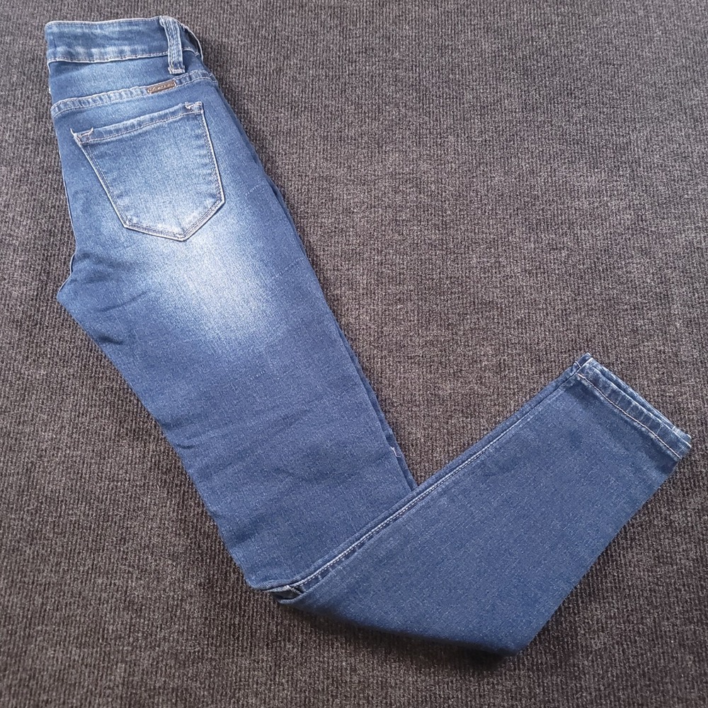 KanCan Moto Skinny Jeans Women‎ Size 1/24 Distressed Stretch Blue Denim